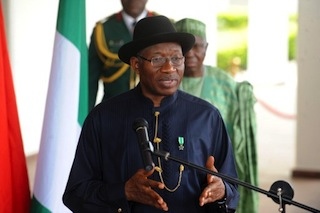 President Goodluck Ebele Jonathan addressing Nigerians
