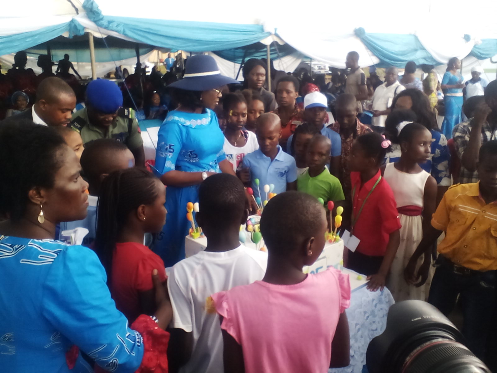 Dame Okowa and Delta Children celebrate