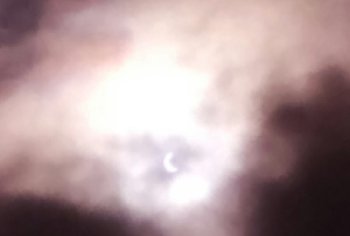 This eclipse currently in progress as sighted and pictured by Blank NEWS Online 