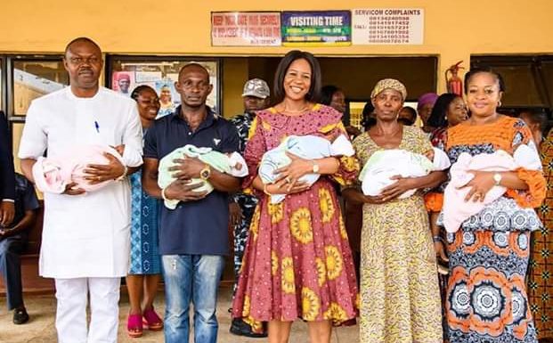 God-Sent: Dame Okowa Pays Hospital, Accommodation Bills For Quintuplets Who Lost Their Mother At Birth