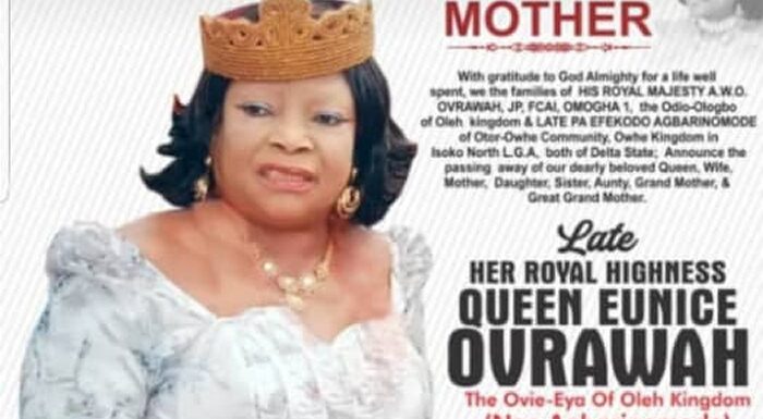Queen Eunice Ovrawah Burial Postponed By Family