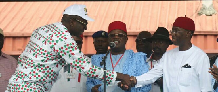 Okowa Congratulates Ize-Iyamu on Winning Edo PDP Guber Primary