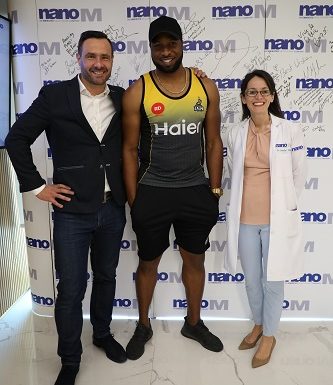Ace cricketer Kieron Pollard visits the futuristic nanoM sports clinic in the UAE during PSL 2019