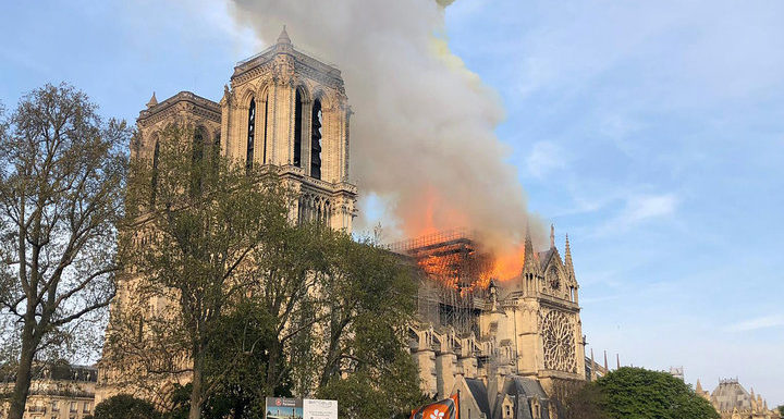 Fire At The Cathedral:  Paris Notre Dame Burns