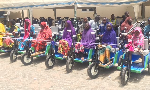 American, German Coys Donate Mobility Carts To Disabled IDPs In Borno