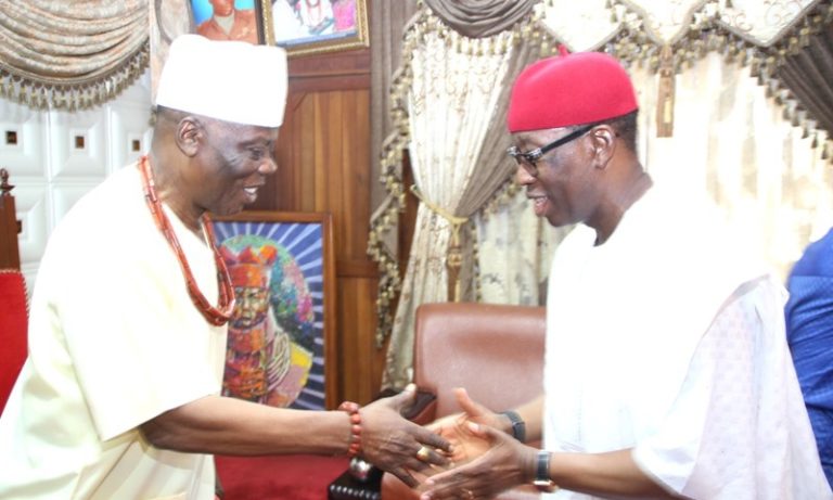Gov. Okowa Commends Trad Rulers For Promoting Peaceful Delta