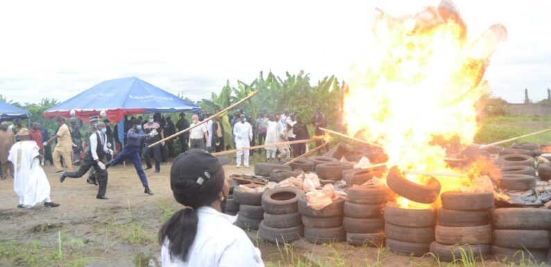 NDLEA sets ablaze 1.8 tonnes of cocaine