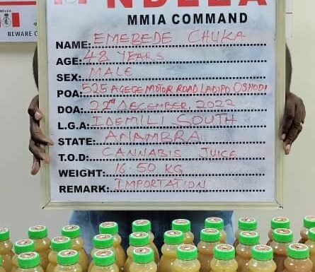 NDLEA intercepts Xmas Colorado, cannabis juice consignments at airport, seaport in Lagos