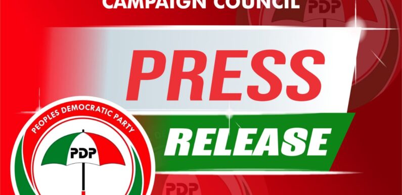 SLIGHT ADJUSTMENT OF PDP CAMPAIGN ITINERARY