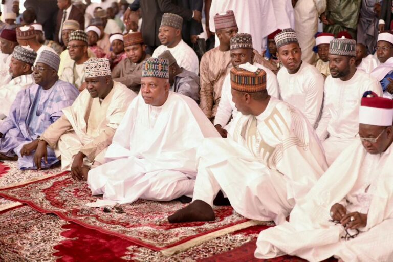 Zulum, Shettima, Shehu lead Muslims to Eid in Maiduguri