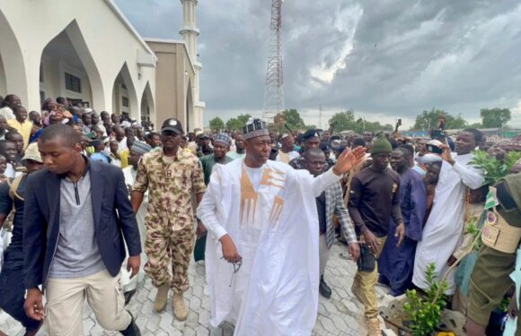 Zulum visits Ngala, opens central mosque; inspects 7 projects, approves houses for teachers