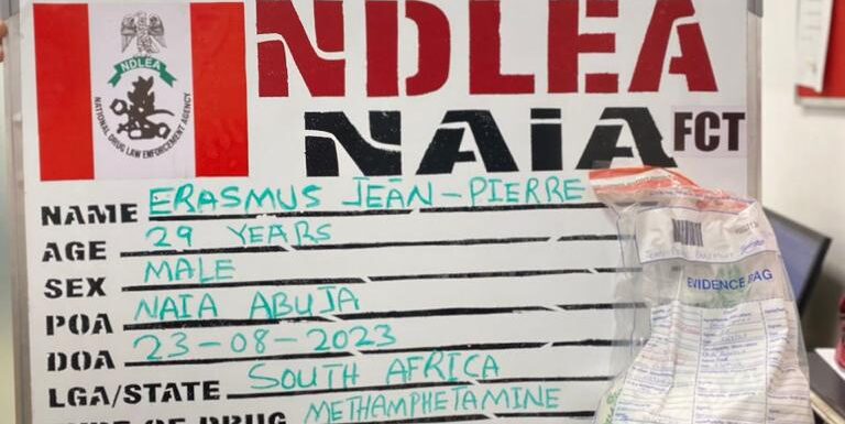 South African arrested with methamphetamine consignment at Abuja airport