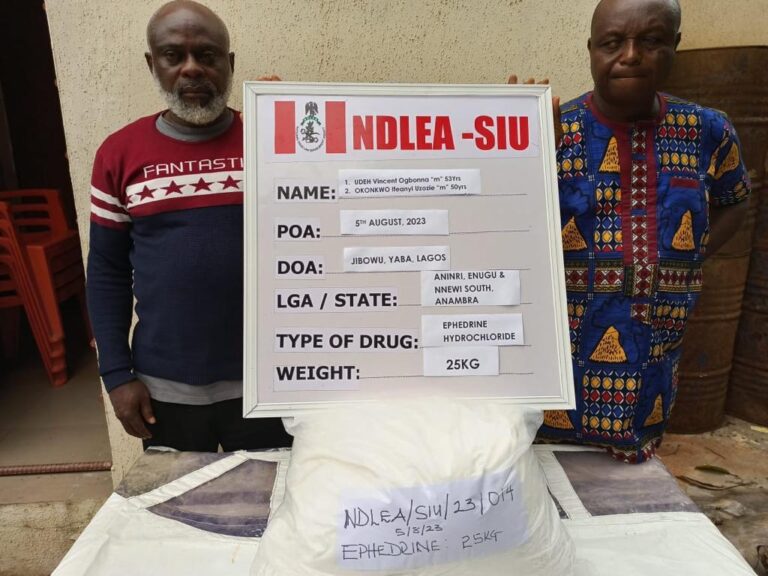 Drug baroness, 4 kingpins arrested as NDLEA busts 3 syndicates in Lagos