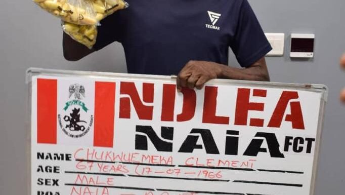 67-year-old in NDLEA Custody for Ingesting 100 Wraps of Cocaine at Abuja Airport