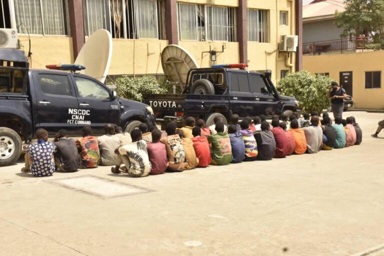 BREAKING: See 42 Suspected Bandits, Terrorists in FCT, Paraded by NSCDC