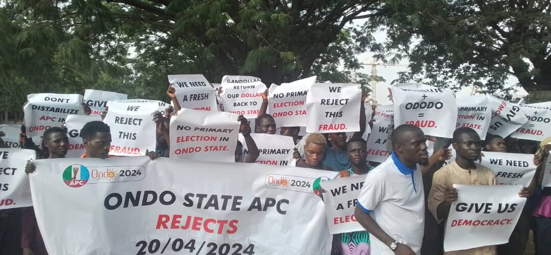 Ondo APC youths protest at APC secretariat, demand election rerun