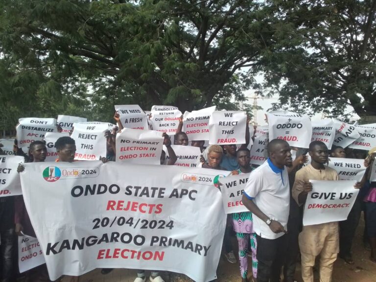 Ondo APC youths protest at APC secretariat, demand election rerun