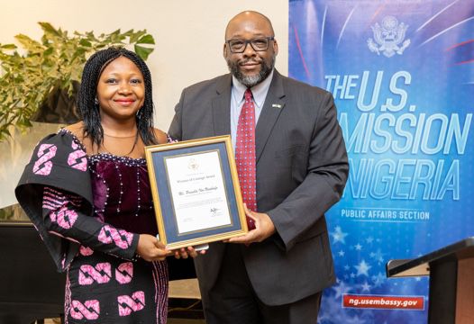 U.S. Diplomatic Mission in Nigeria Confers “Woman of Courage” award toMs. Priscilla Ikos Usiobaifo