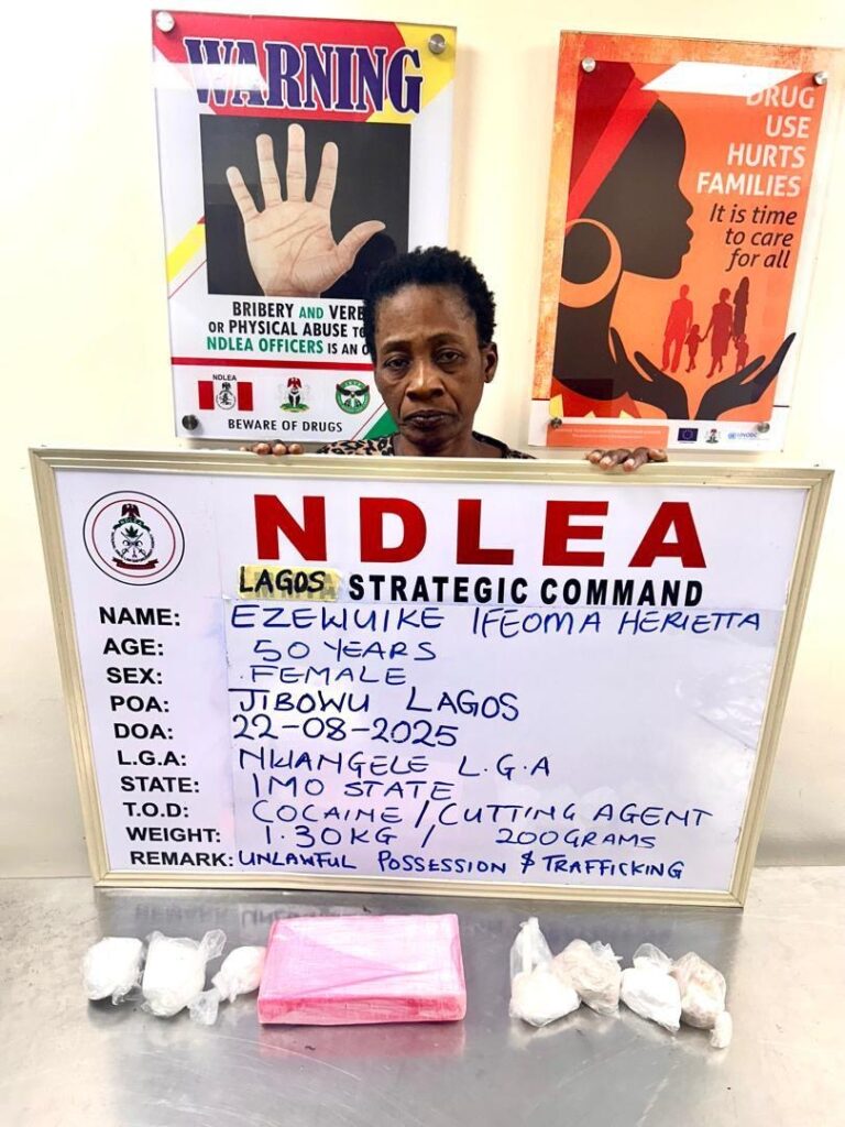 Widow faking pregnancy to traffic cocaine arrested by NDLEA in Lagos