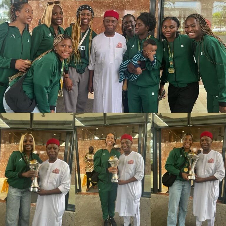 SPORTS: AfroBasket Champions D’Tigress Meet Senator Ned Nwoko