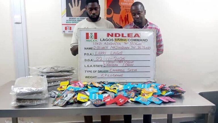 NDLEA uncovers illicit drugs packaged as Christmas cookies, arrests distributors in Lagos