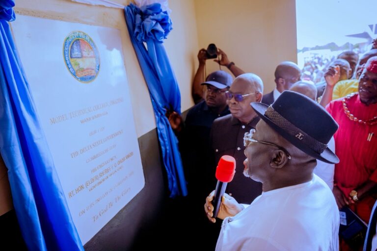 Jubilation As Oborevwori Inaugurates Model Technical College, Omadino